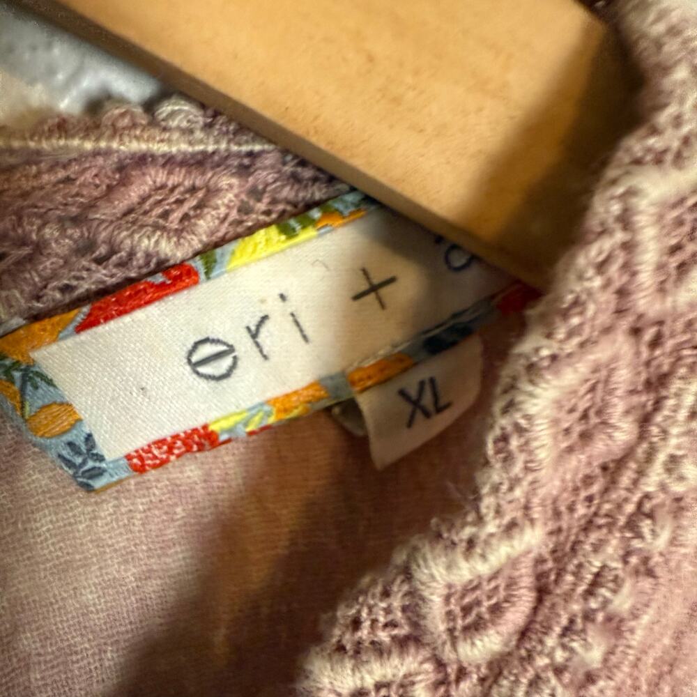 Anthropologie Eri + Ali Sweetbriar Blush Pink Embroidered Tunic Tank Blouse XL - Picture 10 of 11